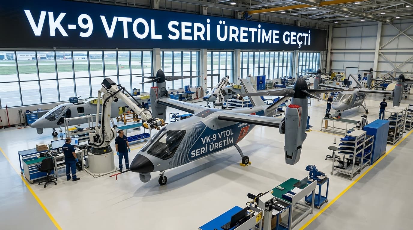 Hangarda seri üretime hazırlanan VK-9 VTOL platformu